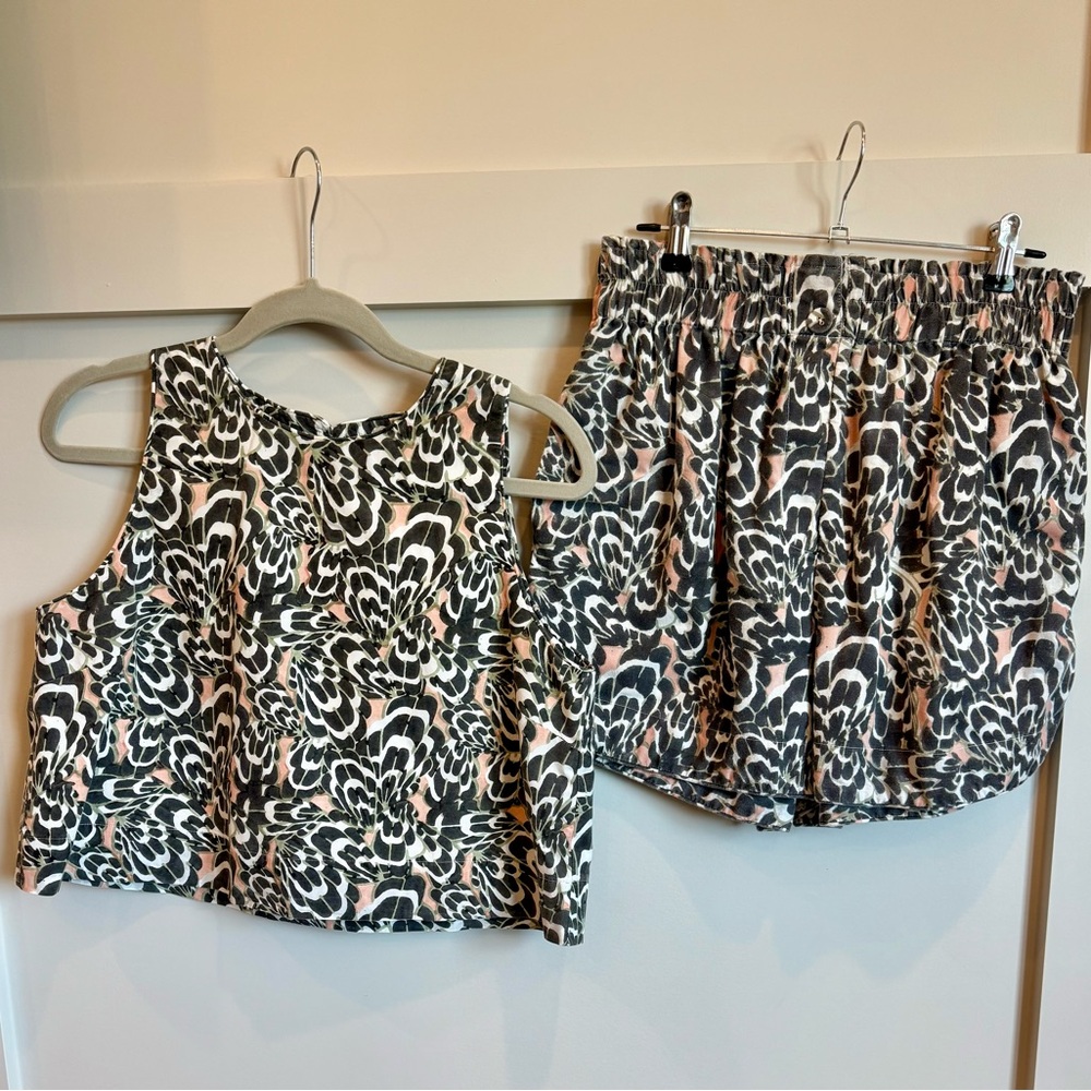 Stylish Black and White Crop Top and Shorts